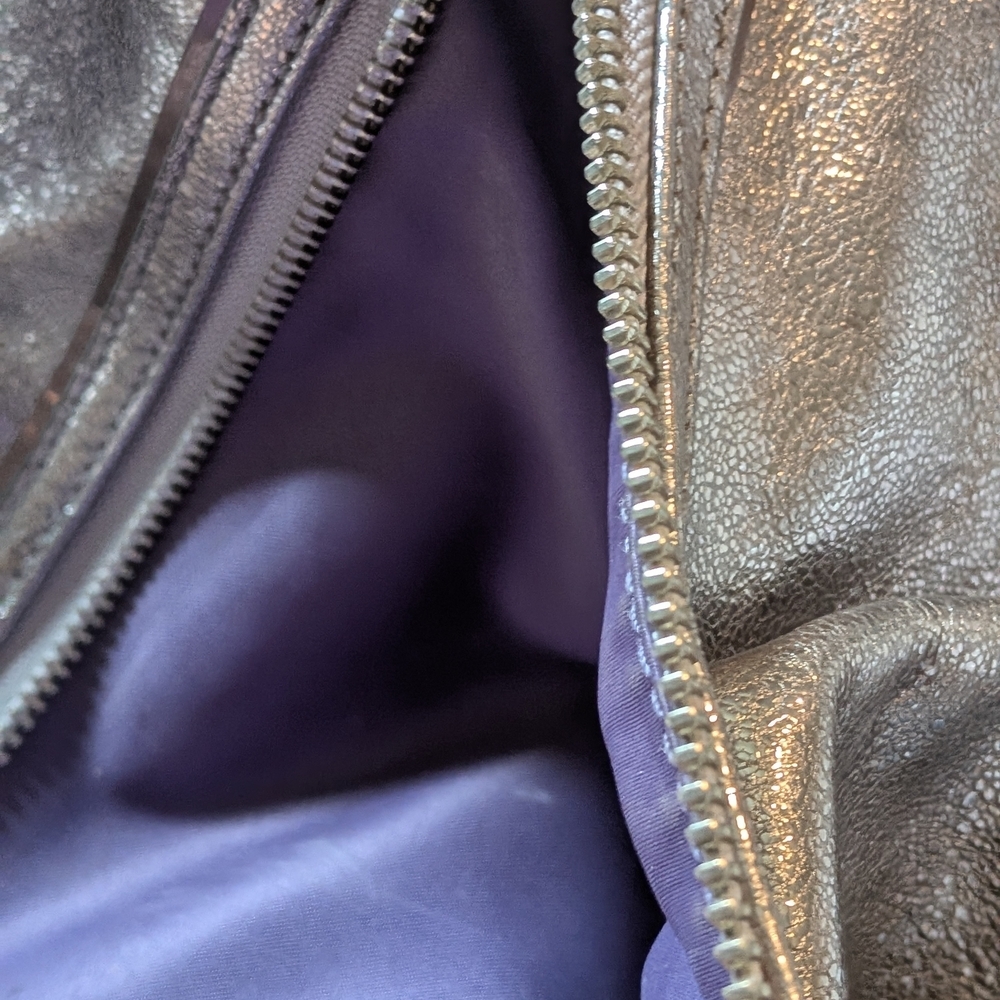 Coach Poppy Mettalic Silver Glam Tote - Picture 7 of 12